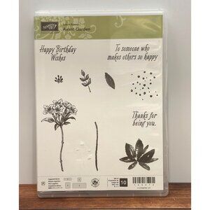 STAMPIN' UP! 143272 AVANT-GARDEN PHOTOPOLYMER STAMP SET OF 10 SENTIMENTS FLOWER
